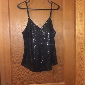 Black Sequin Tank Top